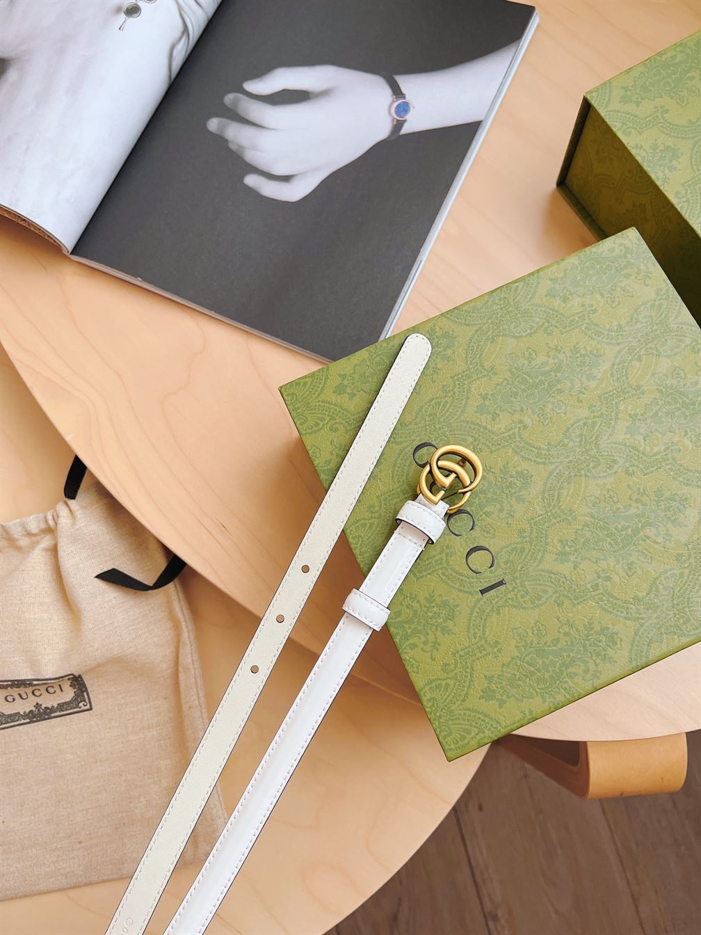 GUCCI THIN PATENT DOUBLE G BELT – GB050