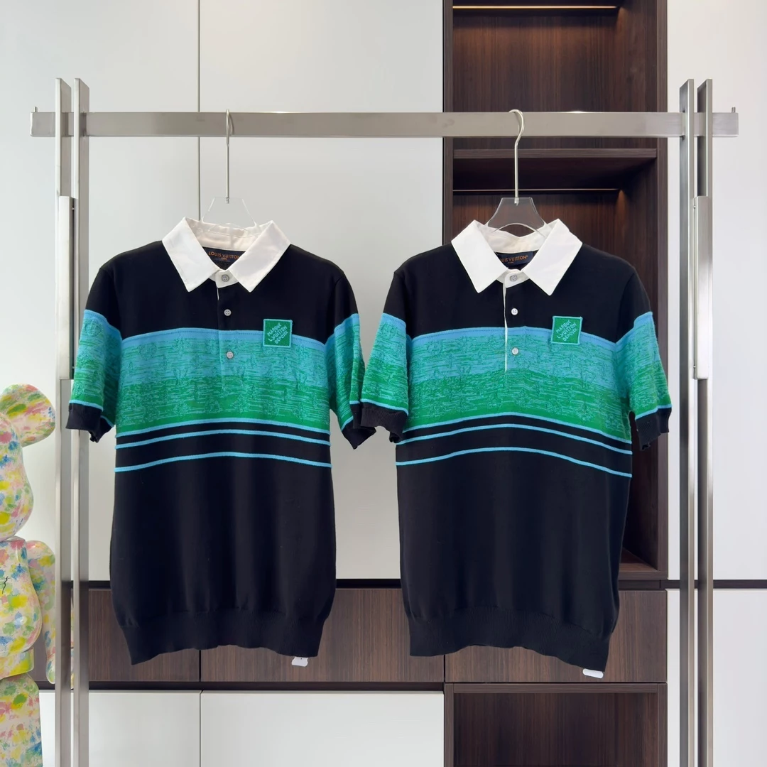 IRIDESCENT JACQUARD SHORT-SLEEVED POLO – LVTS138