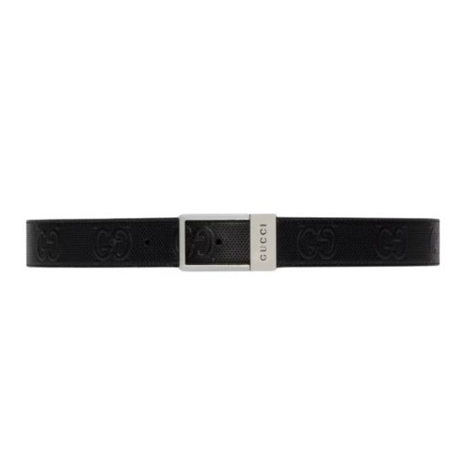 GUCCI GG BELT WITH RECTANGULAR BUCKLE – GB044