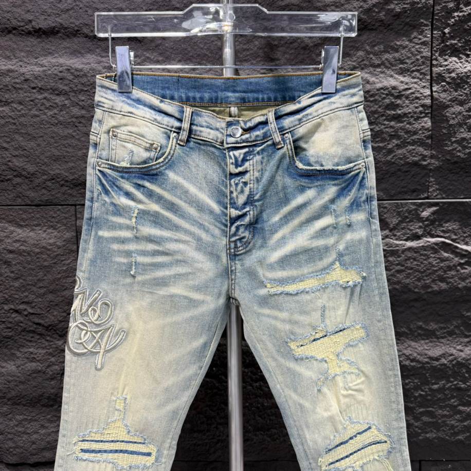 Amiri Ripp White Blue Jeans – AMIJ027