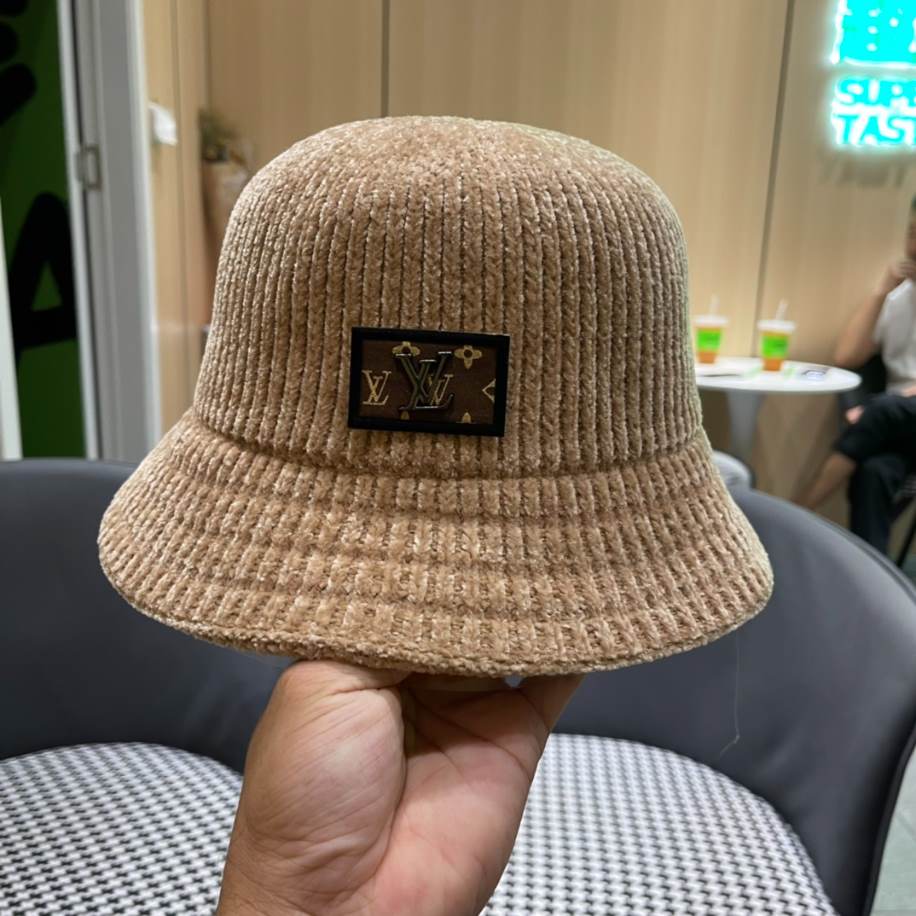 Louis Vuitton Bucket Corduroy Dome Light Brown Hats – LVC006