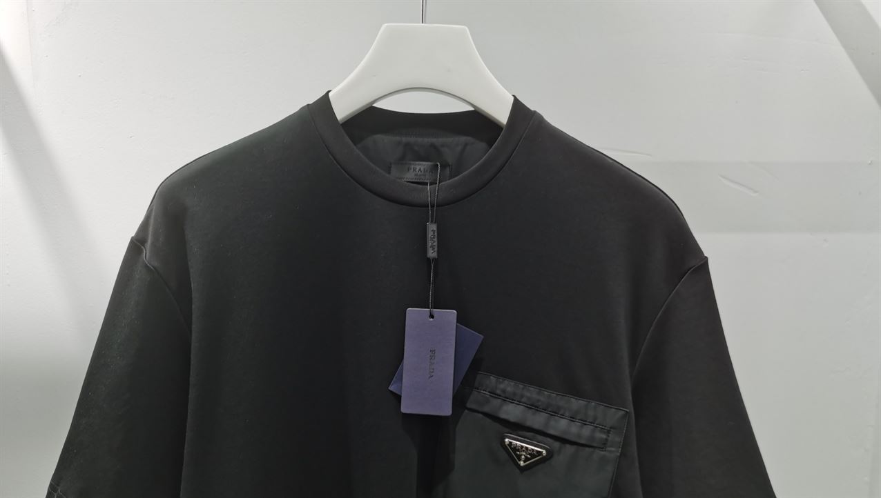 PRADA RE-NYLON AND JERSEY T-SHIRT – PT007