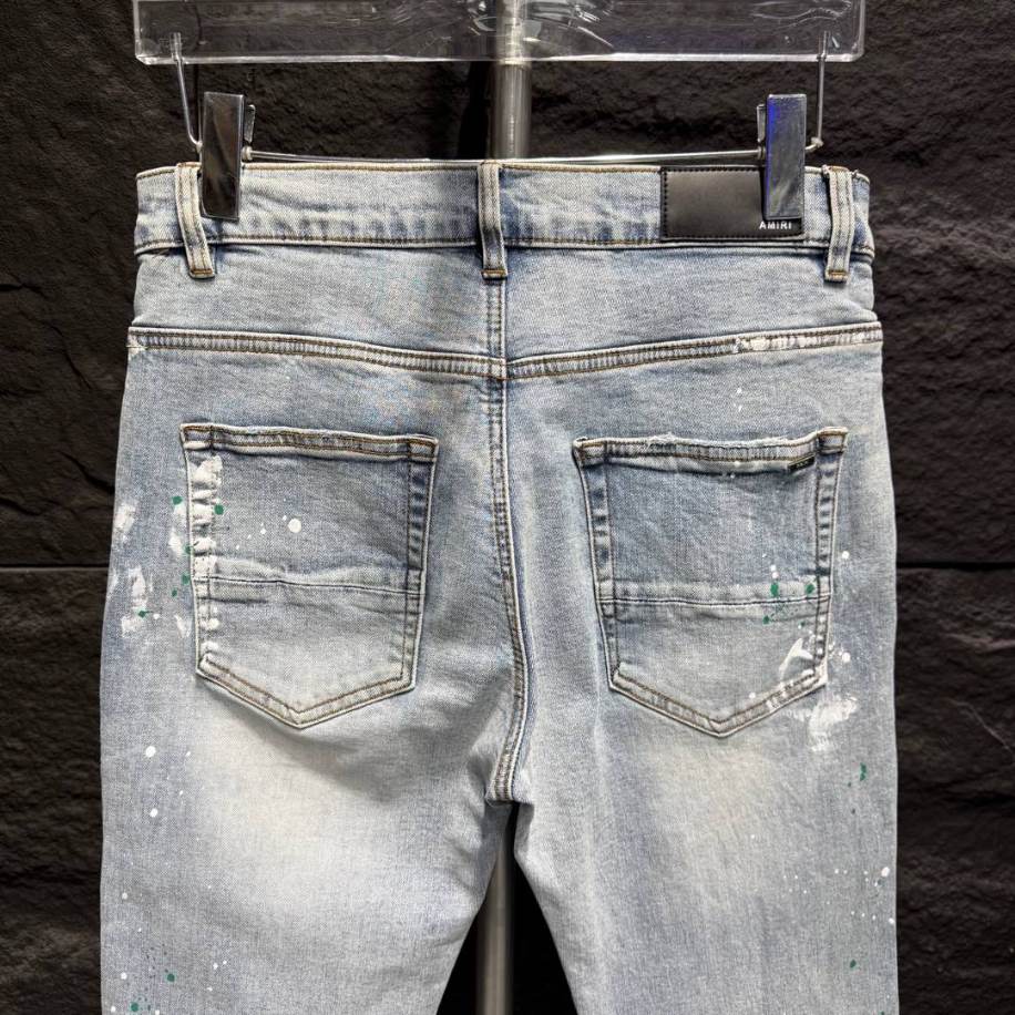 Amiri Paint Splatter Green Yellow Jeans – AMIJ035