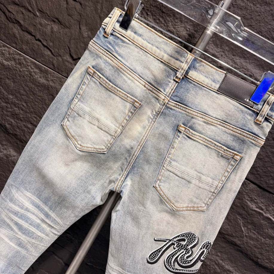 Amiri White Embroider Jeans – AMIJ033