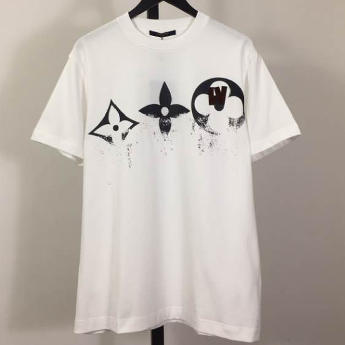 Louis Vuitton White Short Sleeve Glitter Monogram Logo Shirt – LVTS080