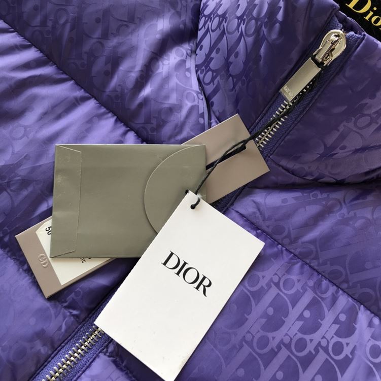 DIOR OBLIQUE DOWN JACKET PURPLE NYLON JACQUARD – DRC007