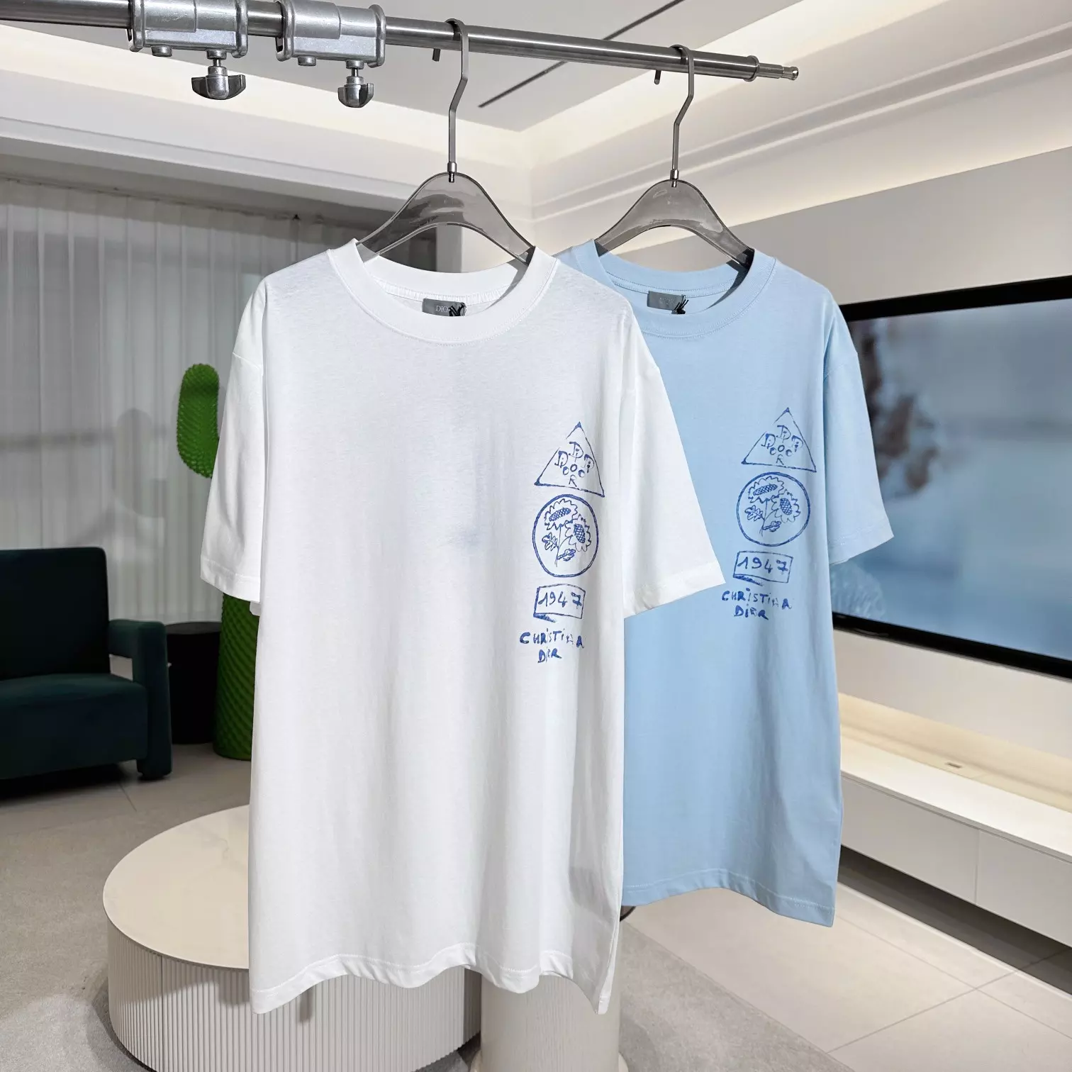 DI0R AND HYLTON NEL T-SHIRT, RELAXED FIT WHITE COTTON JERSEY – DOT054