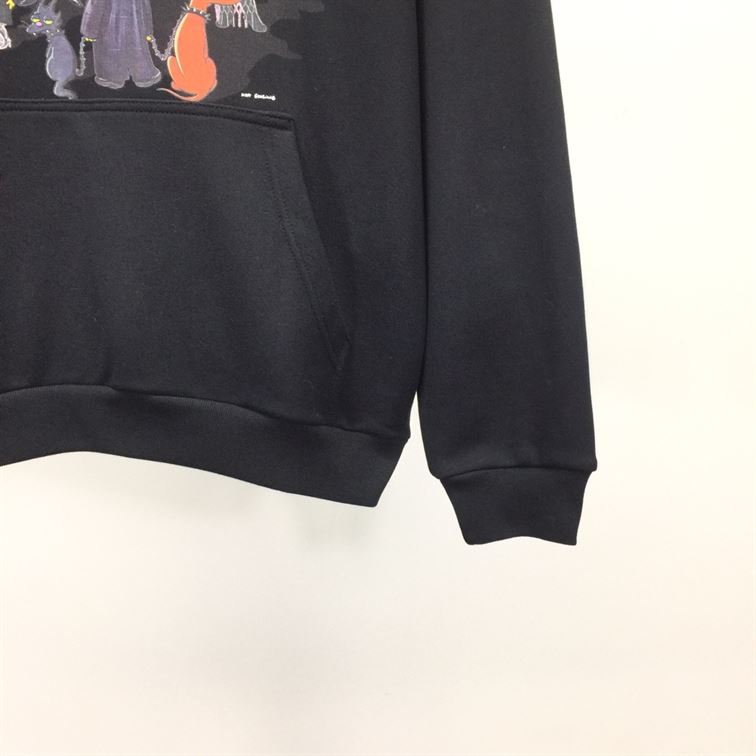 BALENCIAGA MEN SIMPSONS TM AND 20TH TELEVISION HOODIE WIDE FIT IN BLACK – BH014