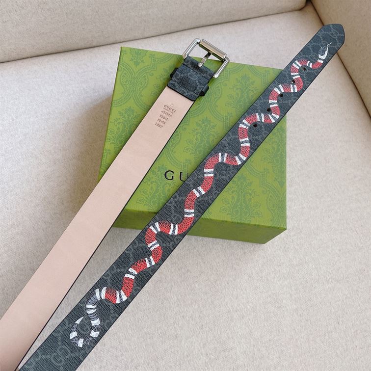 GUCCI GG SUPREME BELT WITH KINGSNAKE PRINT – GB035