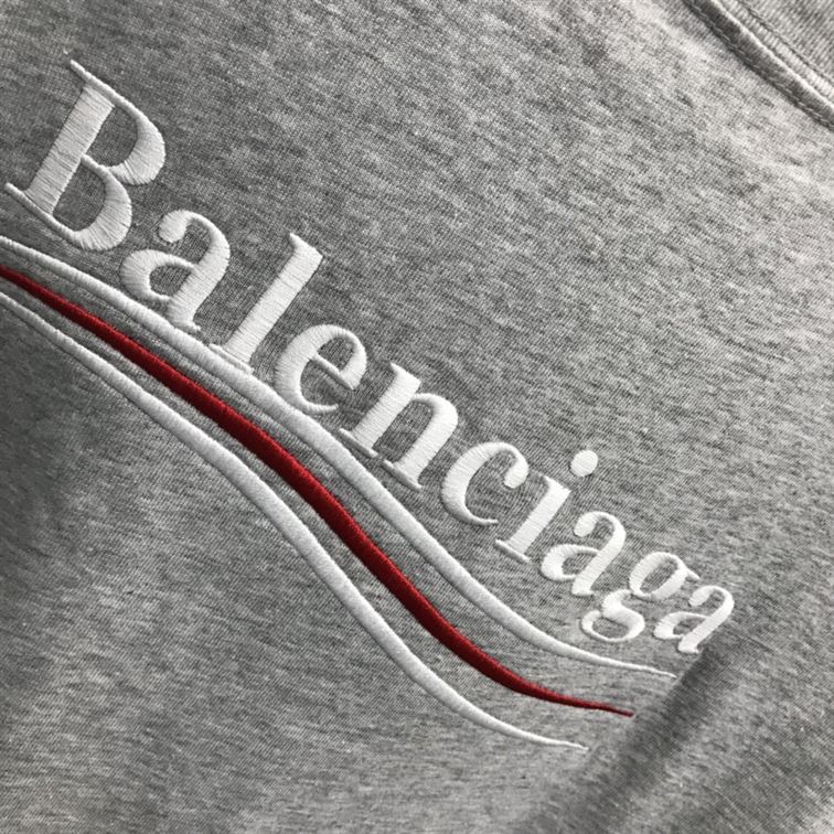 BALENCIAGA MEN’S POLITICAL CAMPAIGN T-SHIRT LARGE FIT IN GREY – BAS021