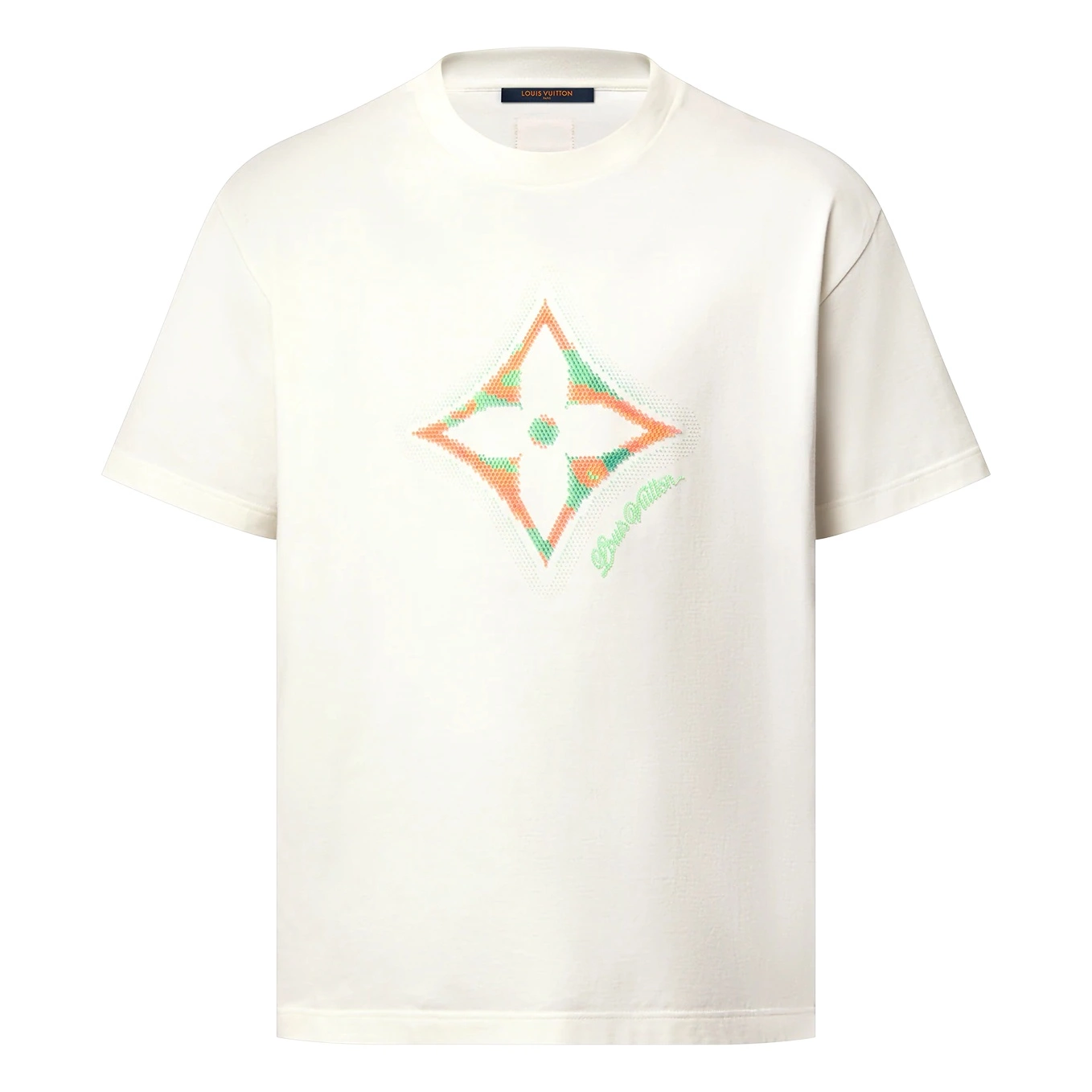 MONOGRAM FLOWER 3D GRADIENT PRINT T-SHIRT IN WHITE – LVTS124