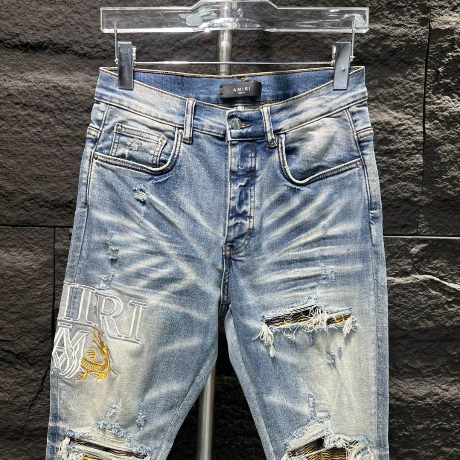 Amiri Ripp White Blue Jeans – AMIJ008