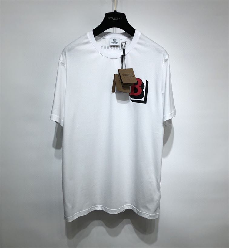 BURBERRY LETTER GRAPHIC COTTON OVERSIZED T-SHIRT – BRS019