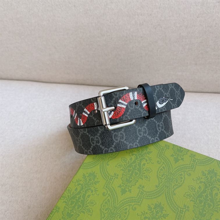 GUCCI GG SUPREME BELT WITH KINGSNAKE PRINT – GB035