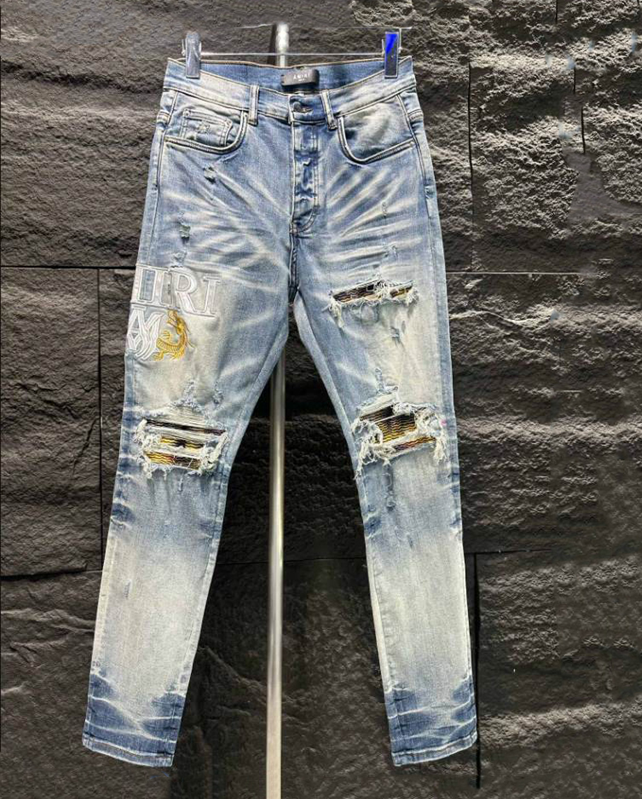Amiri Ripp White Blue Jeans – AMIJ008
