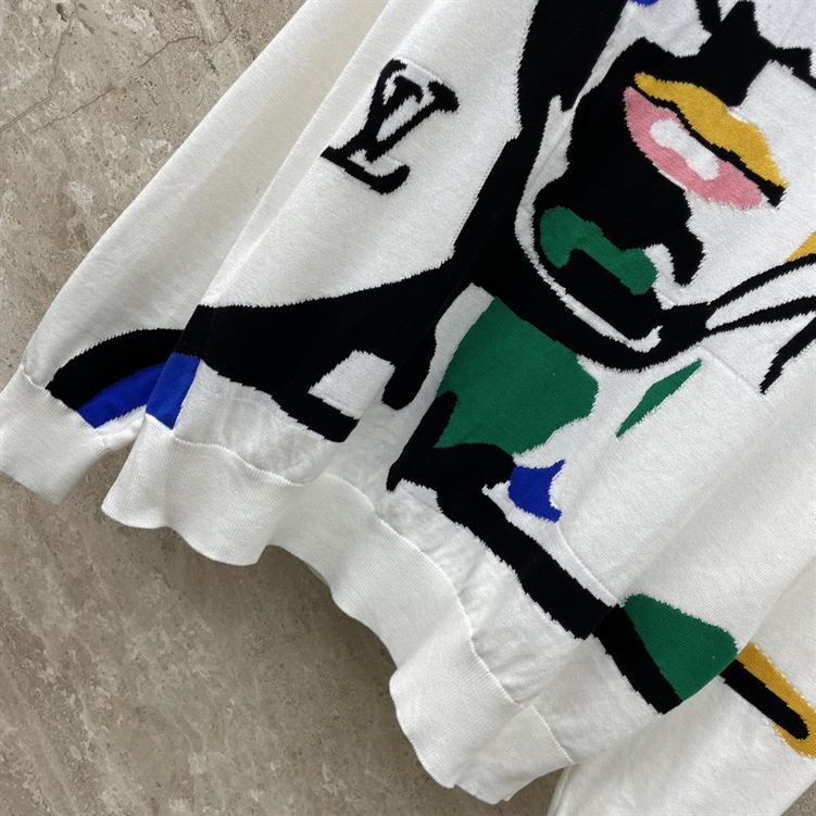 LOUIS VUITTON INTARSIA CASHMERE WOOL CREWNECK – LVH056