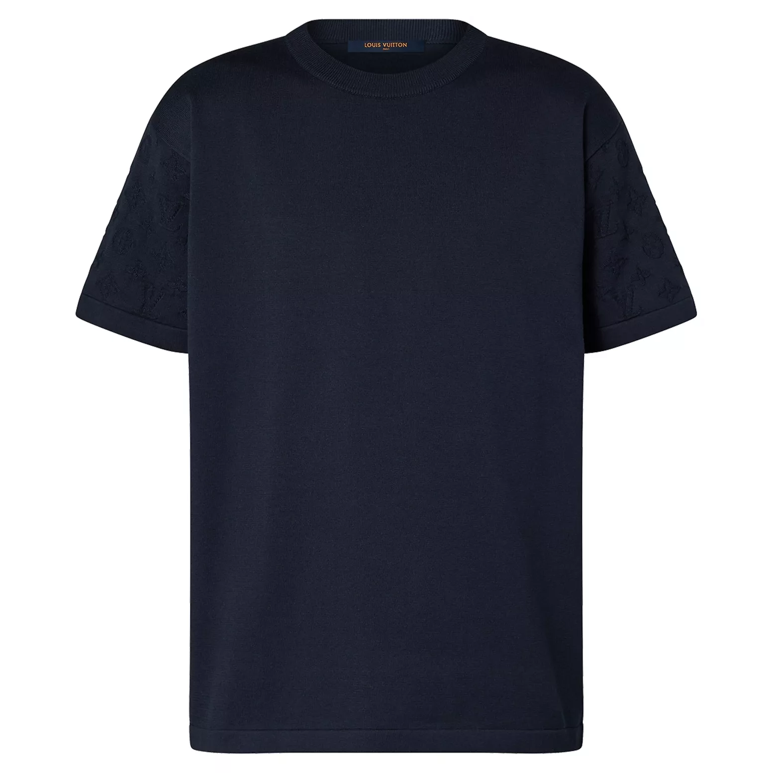 SHORT SLEEVED COTTON CREWNECK IN DEEP BLACK – LVTS108