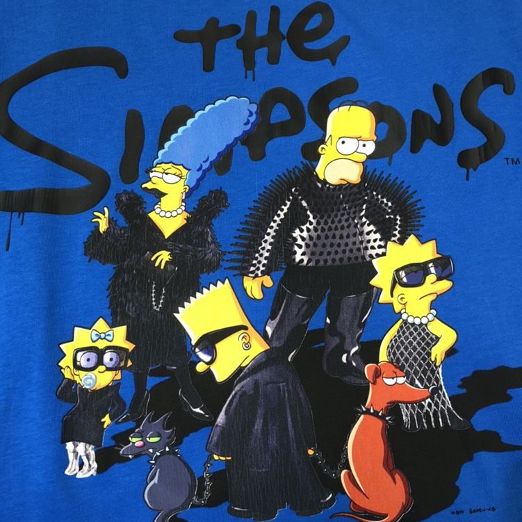 BALENCIAGA MEN’S THE SIMPSONS TM  20TH TELEVISION T-SHIRT OVERSIZED IN INDIGO – BAS006