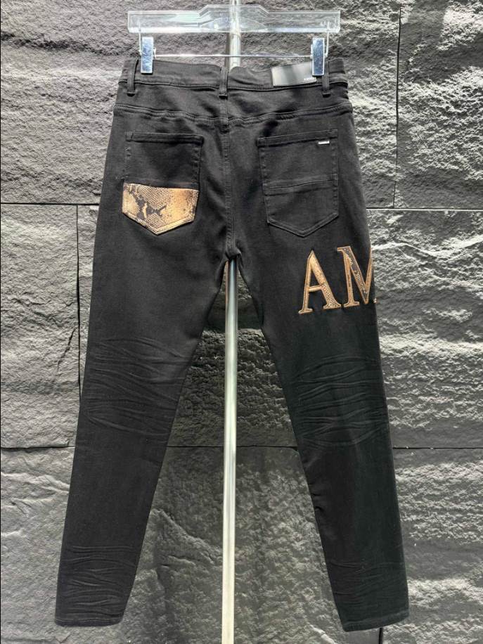 Amiri Logo Yellow Black Jeans – AMIJ006
