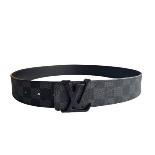 LOUIS VUITTON BELT INITIALES DAMIER GRAPHITE BLACK GREY – LBE019