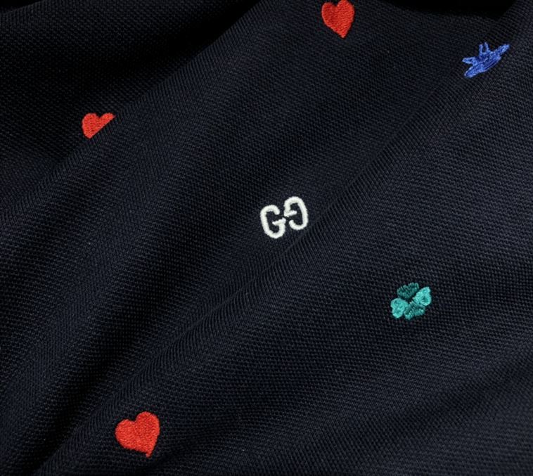 GUCCI POLO WITH SYMBOLS EMBROIDERY – GGS045