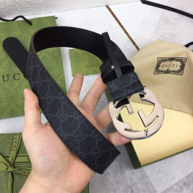 GUCCI MEN’S BLACK GG SUPREME BELT WITH G BUCKLE – GB003