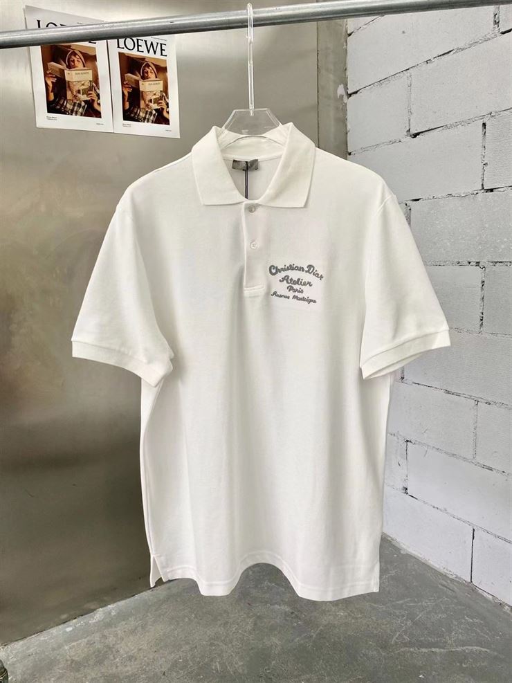 CHRISTIAN DIOR ATELIER’ POLO SHIRT WHITE COTTON PIQUÃ‰ – DOT019