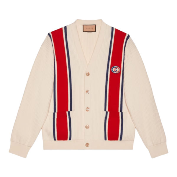 GUCCI KNIT COTTON CARDIGAN WITH PATCH – GCK043