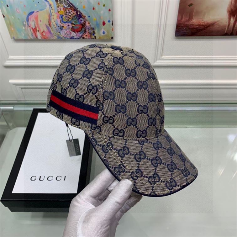 GUCCI WEB-STRIPE GG-LOGO BASEBALL HAT – GH064