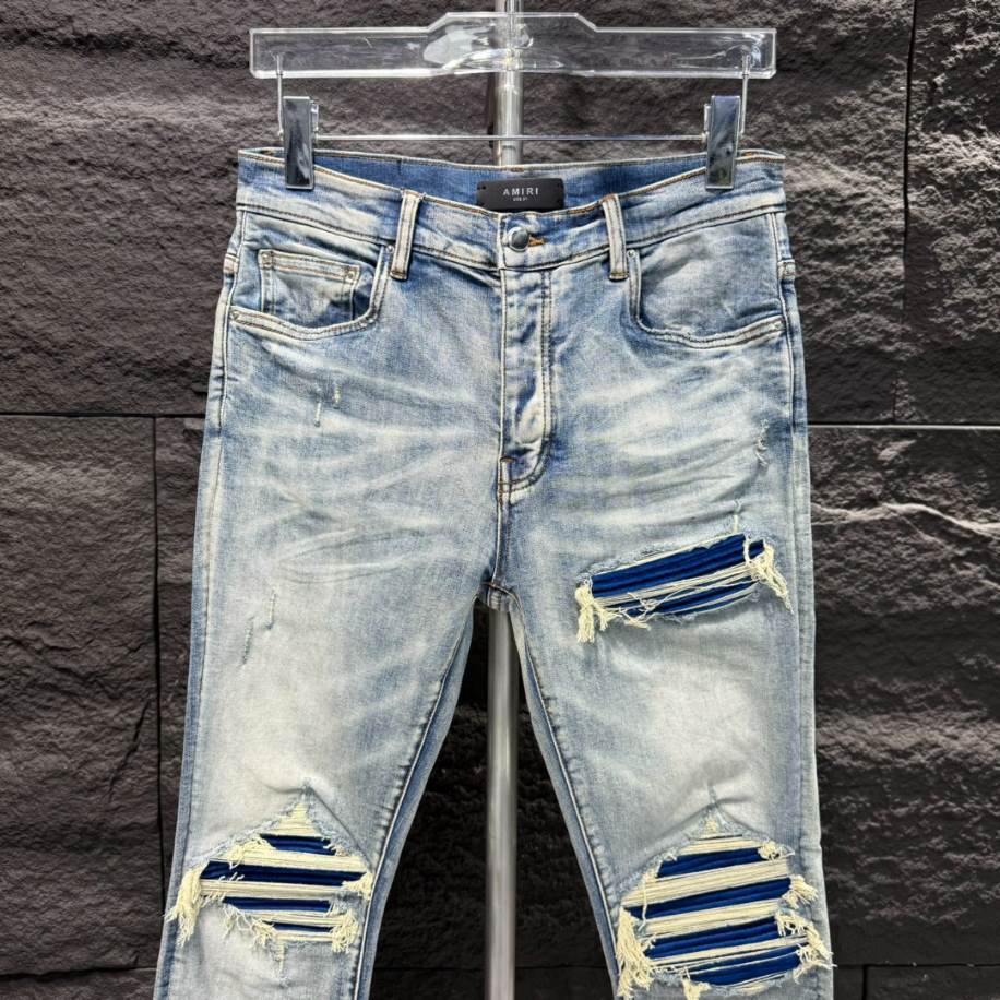 Amiri Ripp Blue White Jeans – AMIJ025