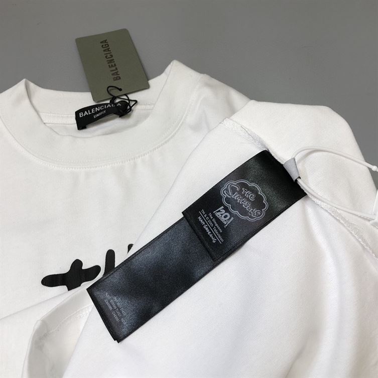 BALENCIAGA MEN’S THE SIMPSONS TM  20TH TELEVISION T-SHIRT OVERSIZED IN WHITE – BAS005