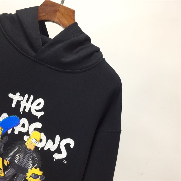 BALENCIAGA MEN SIMPSONS TM AND 20TH TELEVISION HOODIE WIDE FIT IN BLACK – BH014