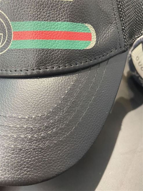 GUCCI LOGO LEATHER CAP IN BLACK – GH141