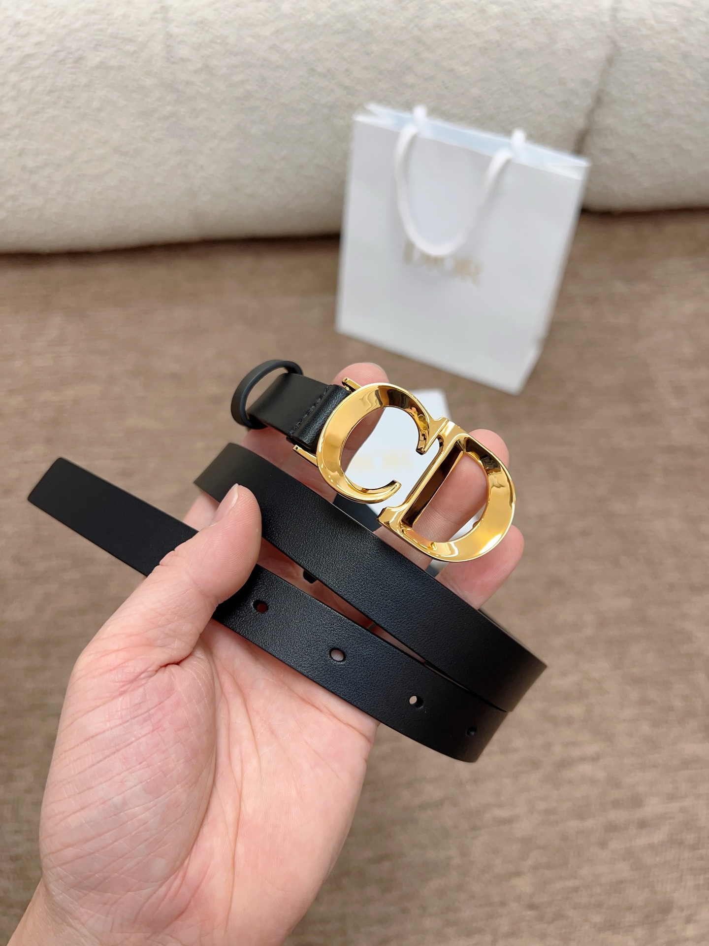 MEDIUM LADY DIOR BAG BLACK CRINKLED – DB002