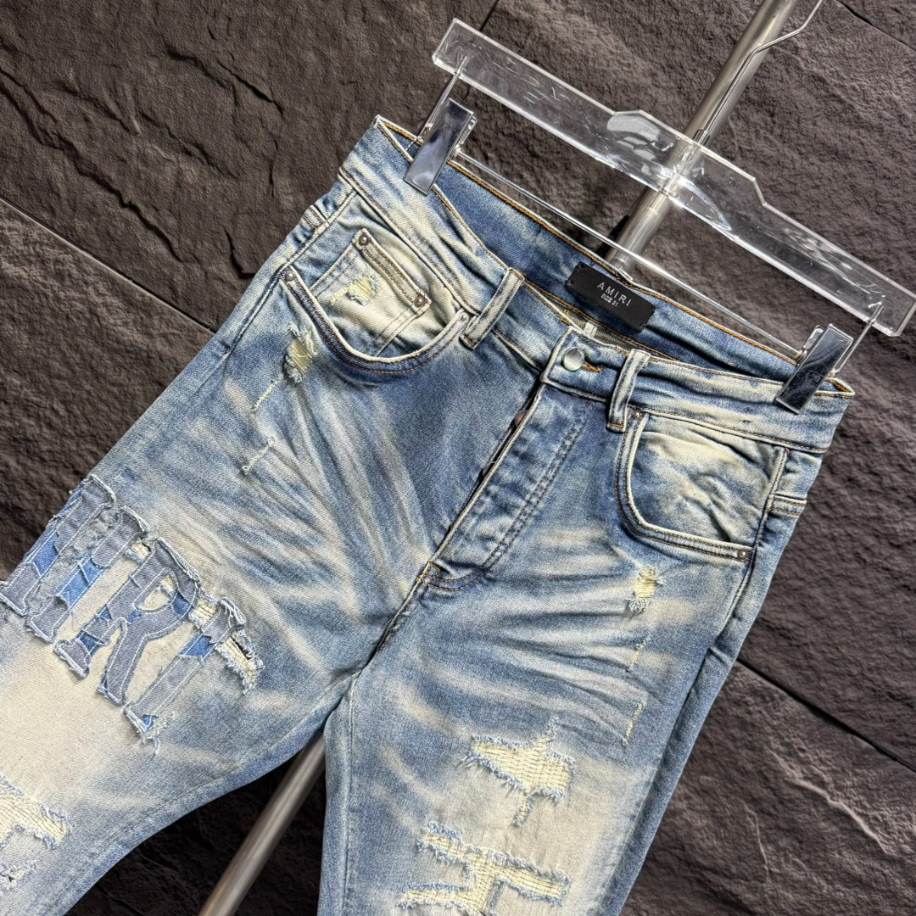 Amiri Hand Painted Slit Knee Blue Jean – AMIJ001