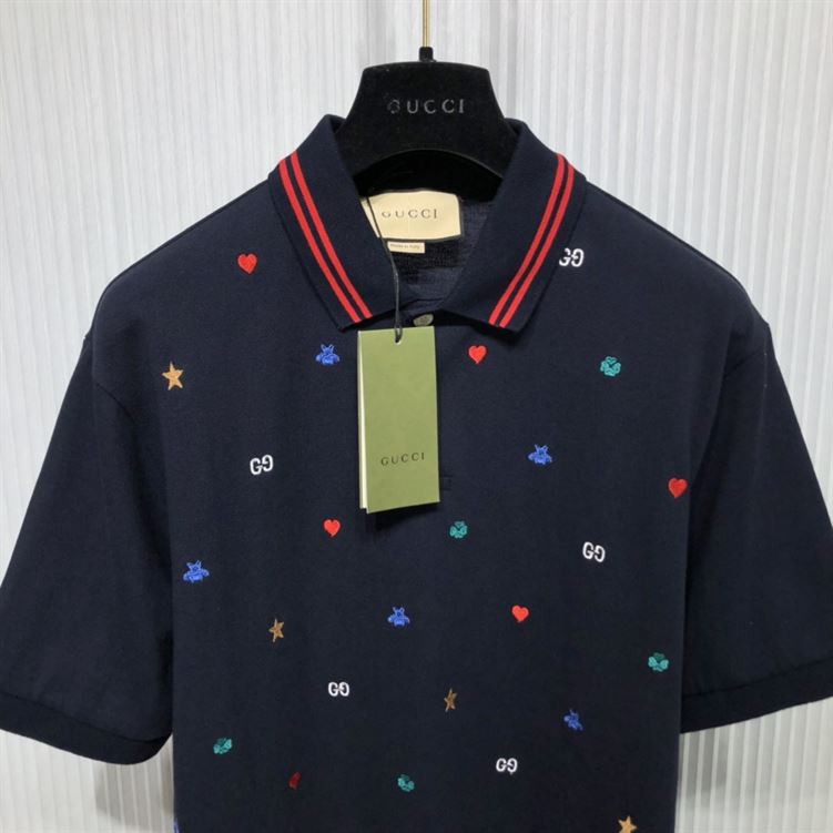 GUCCI POLO WITH SYMBOLS EMBROIDERY – GGS045
