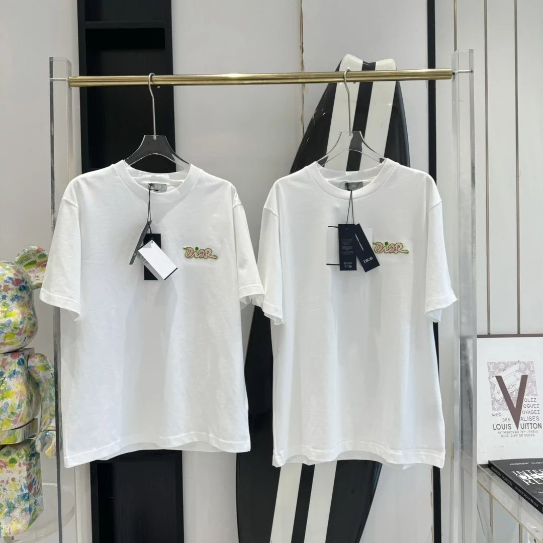 CD AND KAWS T-SHIRT, RELAXED FIT WHITE COTTON JERSEY – DOT032