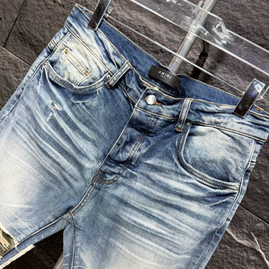 Amiri Men Yellow Patch-Detail Jeans – AMIJ019