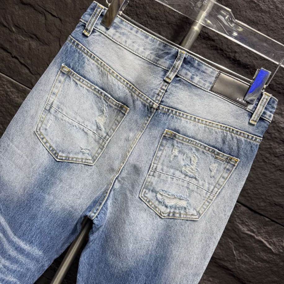 Amiri Ripp Double Knee Blue Jeans – AMIJ041