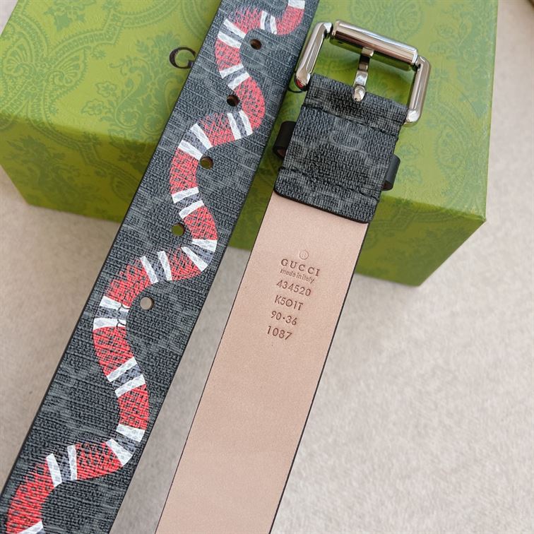 GUCCI GG SUPREME BELT WITH KINGSNAKE PRINT – GB035