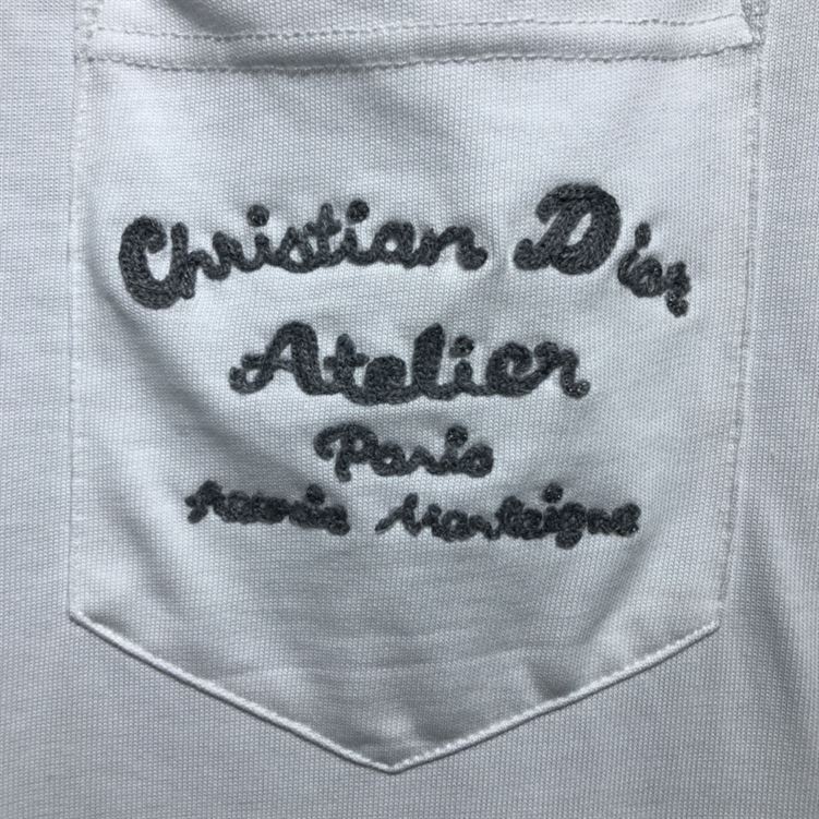 CHRISTIAN DIOR ATELIER’ T-SHIRT RELAXED FIT WHITE COTTON JERSEY – DOT023