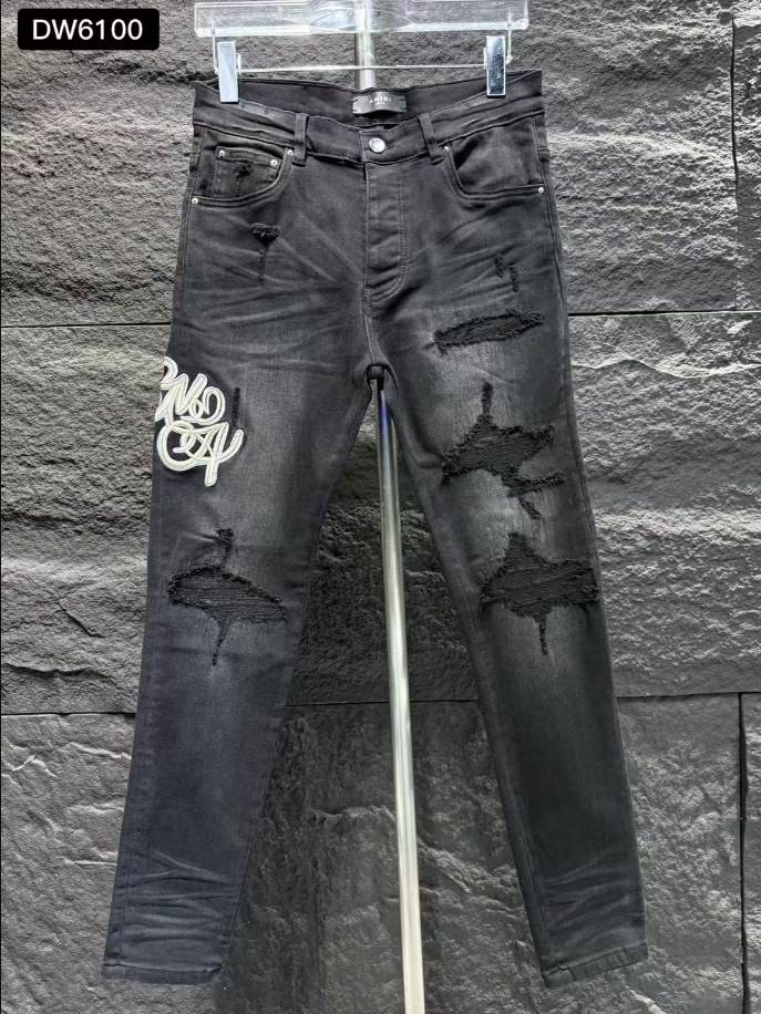 Amiri Ripp Black Embroider Jeans – AMIJ023