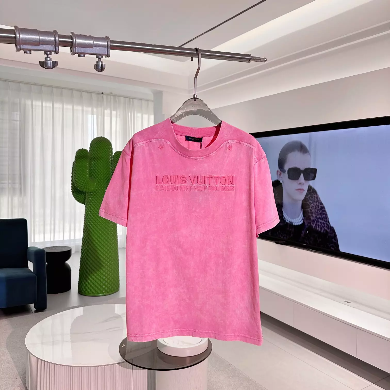 WASHED RIBBED T-SHIRT IN PINK – LVTS105