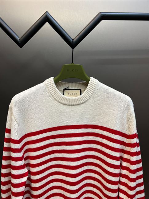 GUCCI STRIPED COTTON-WOOL KNITTED JUMPER – GCK047