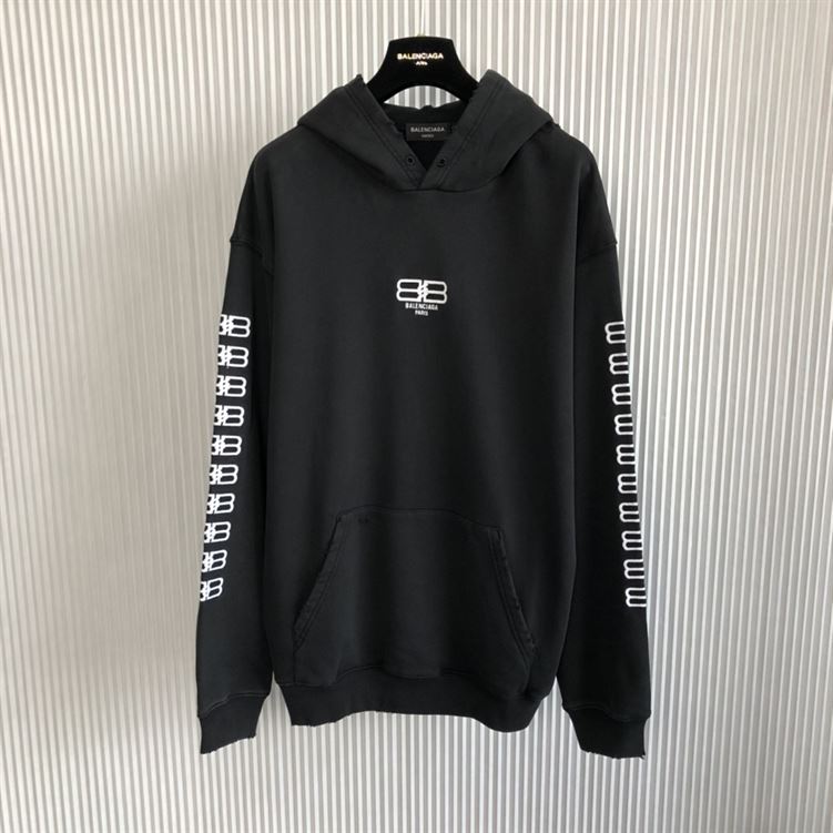 BALENCIAGA PARIS ICON HOODIE MEDIUM FIT IN BLACK – BH002