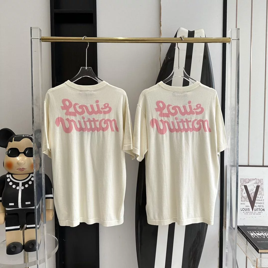 SHORT-SLEEVED COTTON KNITTED CREWNECK WHITE – LVTS137