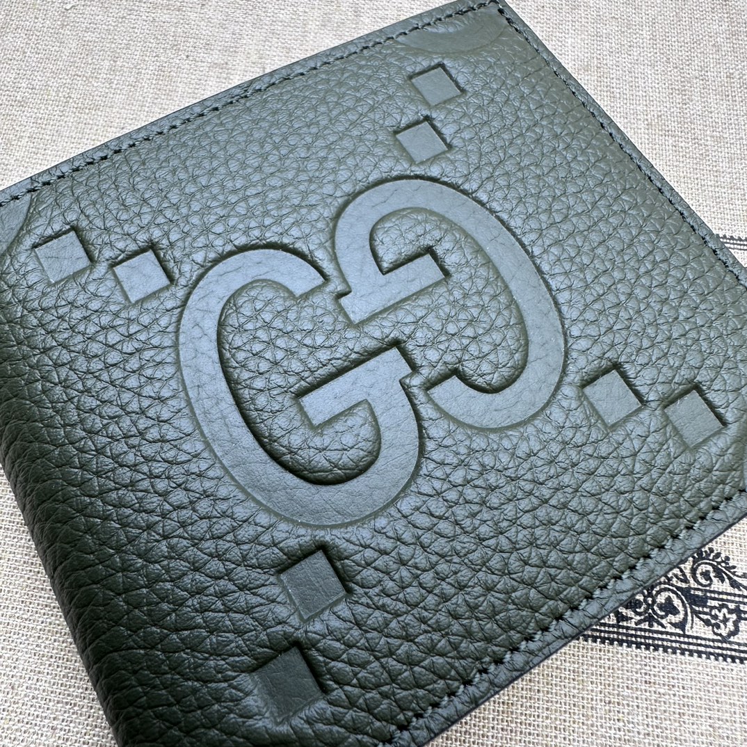 GUCCI JUMBO GG LOGO WALLET DARK OLIVE GREEN- WLG022