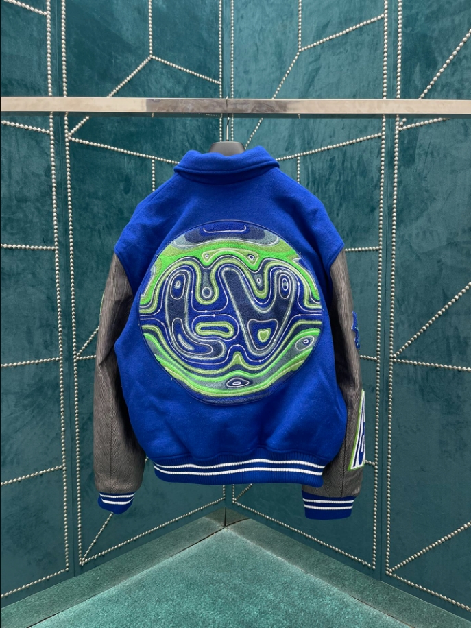 LOUIS VUITTON EMBROIDERED VARSITY BLUE COAT – LVC044