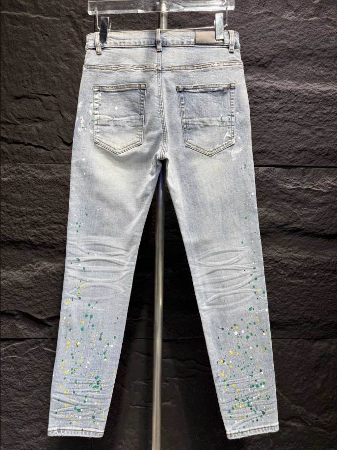 Amiri Paint Splatter Green Yellow Jeans – AMIJ035