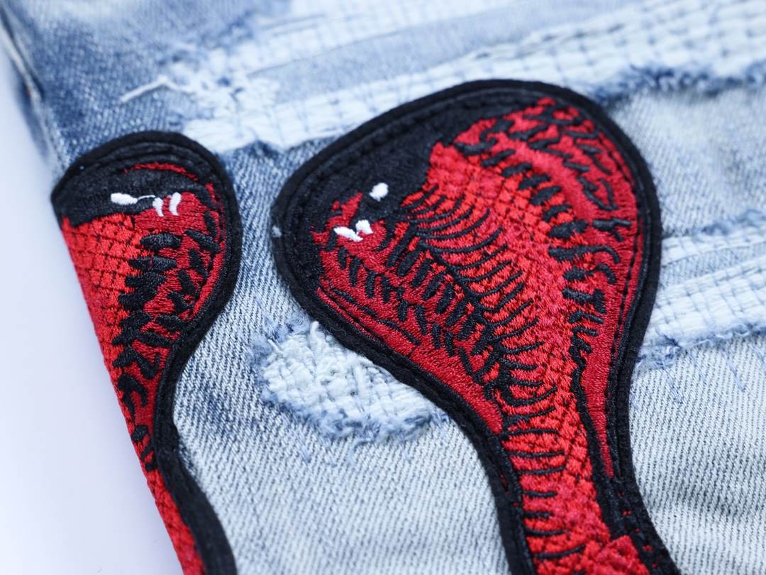 Amiri Red Snake Archival Rip Jeans – AMIJ047